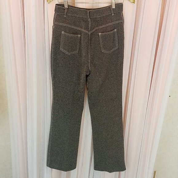 Vintage 70s Unisex Sears Perma Press Brown Bell-bottom Pants size 12 - Picture 2 of 7